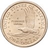 Купить США 1 доллар (dollar) 2000 P Sacagawea dollar (Сакагавея доллар - парящий орёл) знак монетного двора "P" - Филадельфия