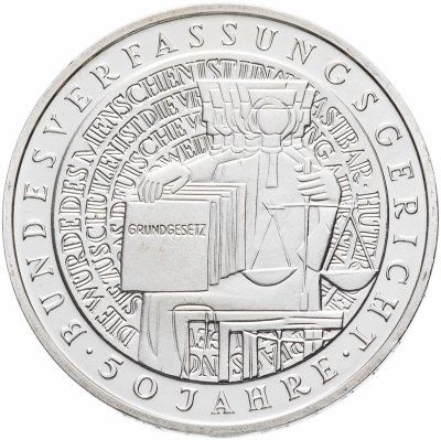 купить Германия 10 марок 2001 G "50 лет Федеральному конституционному суду"