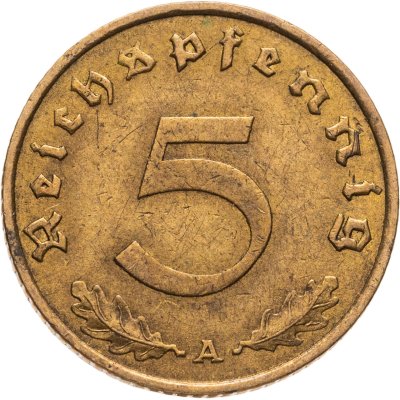 купить Германия (Третий рейх) 5 рейхспфеннигов (reichspfennig) 1938 A