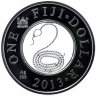 Купить Фиджи 1 доллар 2013 Proof "Китайский гороскоп (лунный календарь) - Год змеи" в футляре с сертификатом