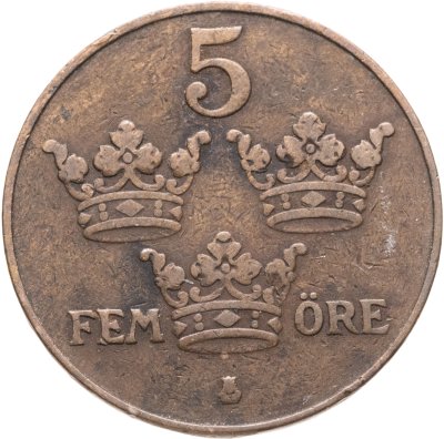 купить Швеция 5 эре (ore) 1920