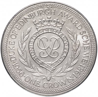 купить Остров Мэн 1 крона 1981 "Премия Герцога Эдинбургского / монограмма "
