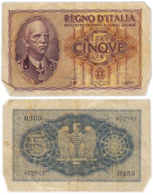 купить Италия 5 лир 1940