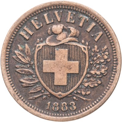 купить Швейцария 2 раппена (rappen) 1883