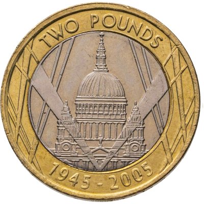 купить Великобритания 2 фунта (pounds) 2005 "60 лет Победы"