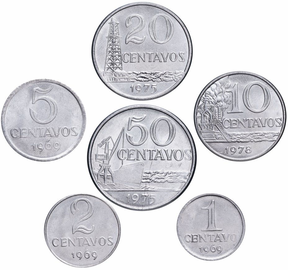 купить Бразилия набор монет 1969-1978  (6 шт)