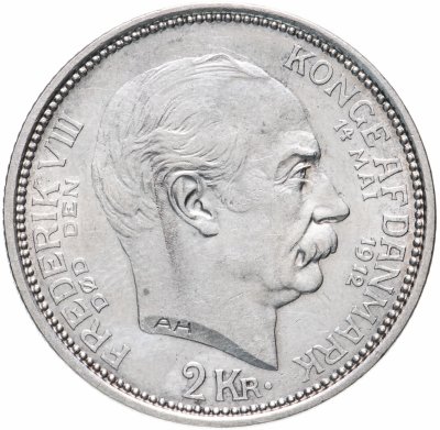 купить Дания 2 кроны (kroner) 1912 смерть Фредерика VIII и вступление на престол Кристиана X