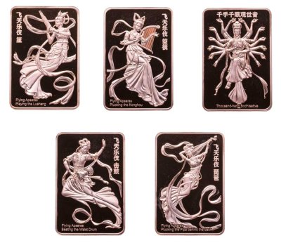 купить Самоа 20 центов 2025 набор из 5-ти монет "Летающие апсары" в футляре с сертификатом