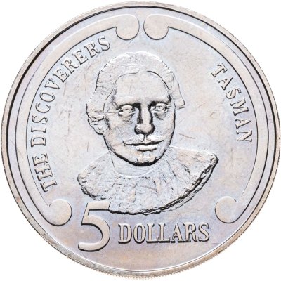 купить Новая Зеландия 5 долларов (dollars) 1992 "Первооткрыватели - Абел Тасман"