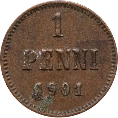 купить 1 пенни (penni) 1901, монета для Финляндии