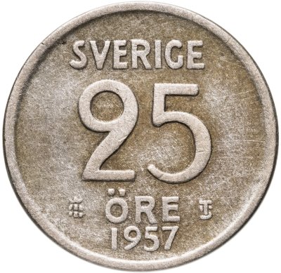 купить Швеция 25 эре (ore) 1957