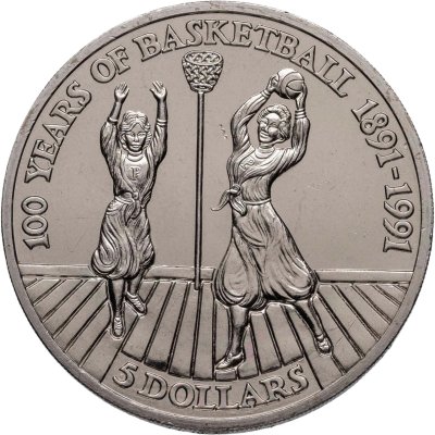 купить Ниуэ 5 долларов (dollars) 1991 "100 лет баскетболу"