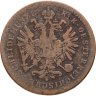 Купить Австрия 1 крейцер (kreuzer) 1860, знак монетного двора "B" - Кремница