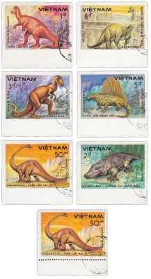 купить Вьетнам марки набор из 7 штук "Флора и Фауна. Динозавры"