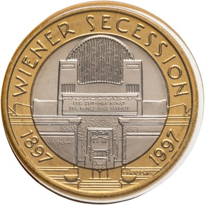 купить Австрия 50 шиллингов 1997 "100 лет Венскому сецессиону" в официальном буклете