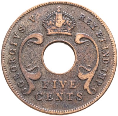 купить Британская Восточная Африка 5 центов (cents) 1924