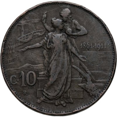купить Италия 10 чентезимо (centesimi) 1911 50 лет Королевству