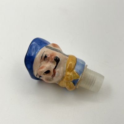 купить Пробка-наливайка для бутылки в виде мужской головы, фарфор, роспись, пластик, Германия, 1920-1950 гг.