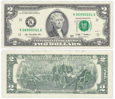 купить США 2 доллара 2009 (Pick 530a) K-Даллас