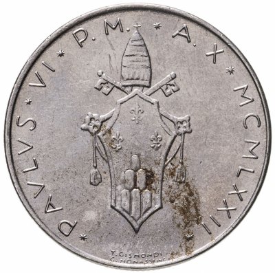 купить Ватикан 100 лир (lire) 1972