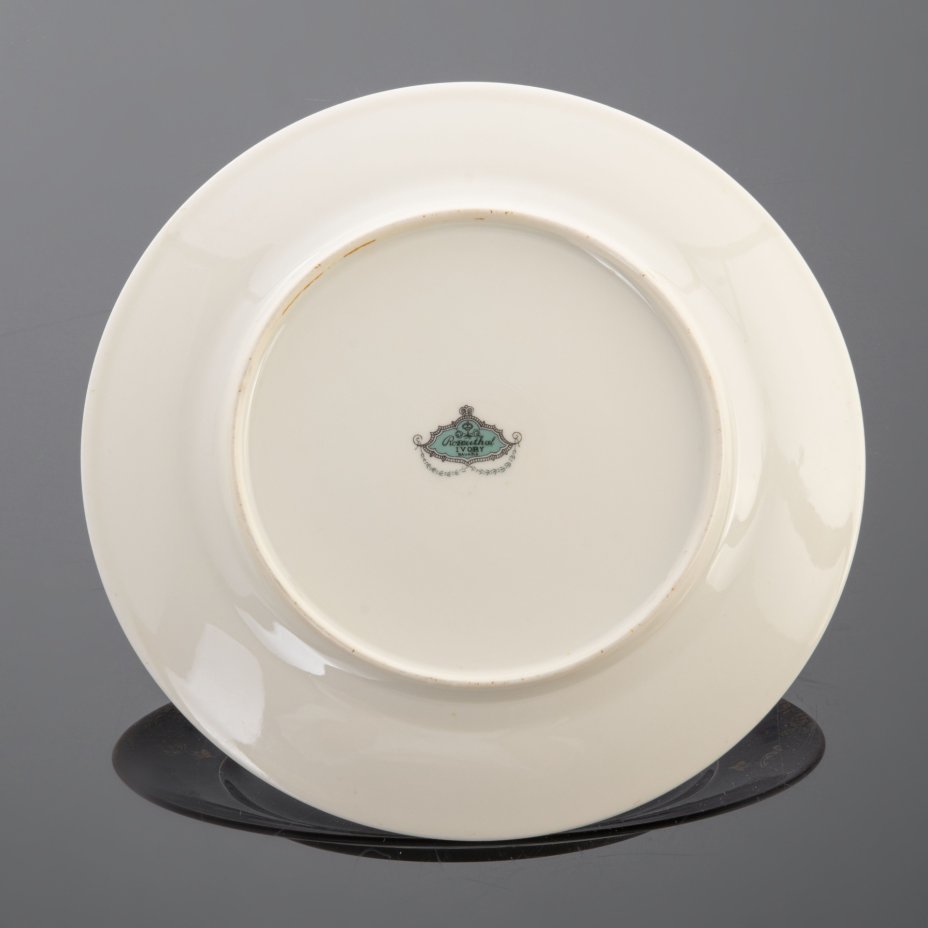 Тарелка с цветочным декором, фарфор, деколь, золочение, Rosenthal ...