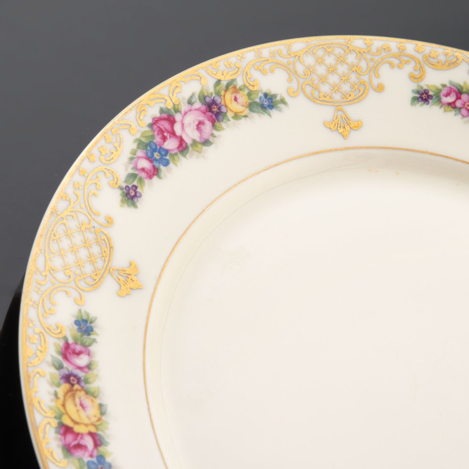 Тарелка с цветочным декором, фарфор, деколь, золочение, Rosenthal ...