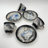 Купить Набор из 3-х кофейных пар "Дракон", Lux Porcelain FAHD M.K., фарфор, бисквит, роспись, золочение, Азия, 1970-1990 гг.