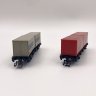 Купить Набор из двух двухосных платформ с транспортными контейнерами, в оригинальных коробках, Berliner Bahnen, пластик, картон, печать, ГДР, 1980-1989 гг.