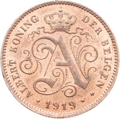 купить Бельгия 2 сантима (centimes) 1919 Надпись на голландском - 'ALBERT KONING DER BELGEN'