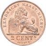 Купить Бельгия 2 сантима (centimes) 1919 Надпись на голландском - 'ALBERT KONING DER BELGEN'