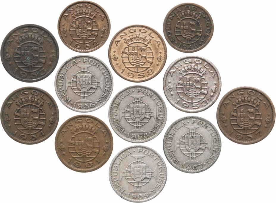 купить Ангола набор из 12 монет 1949-1969
