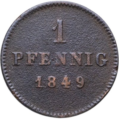 купить Германия, Бавария 1 пфенниг 1849