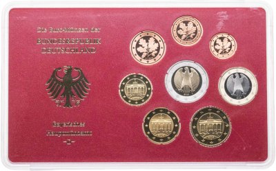 купить Германия 2003 набор из 8-ми монет евро Proof в официальном пластике Монетный двор Мюнхен D