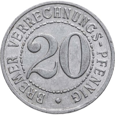 купить Германия (нотгельды) 20 пфеннигов 1924 "Бремен"