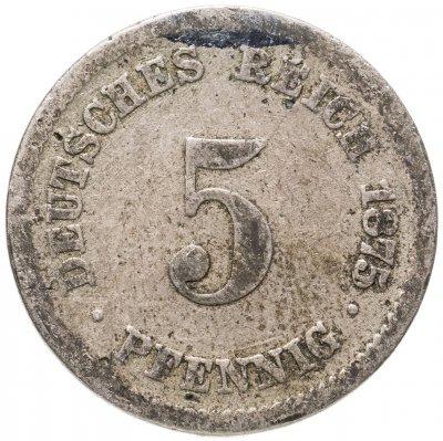 купить Германия 5 пфеннигов (pfennig) 1875 F