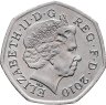 Купить Великобритания 50 пенсов (pence) 2010 "100 лет женской организации скаутов"