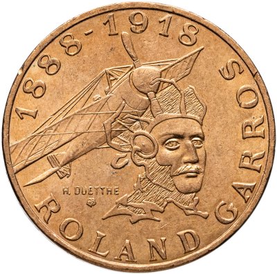 купить Франция 10 франков (francs) 1988 "100 лет со дня рождения Ролана Гарроса"