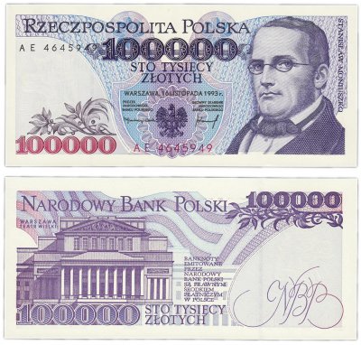 купить Польша 100000 злотых 1993 (Pick 160a)