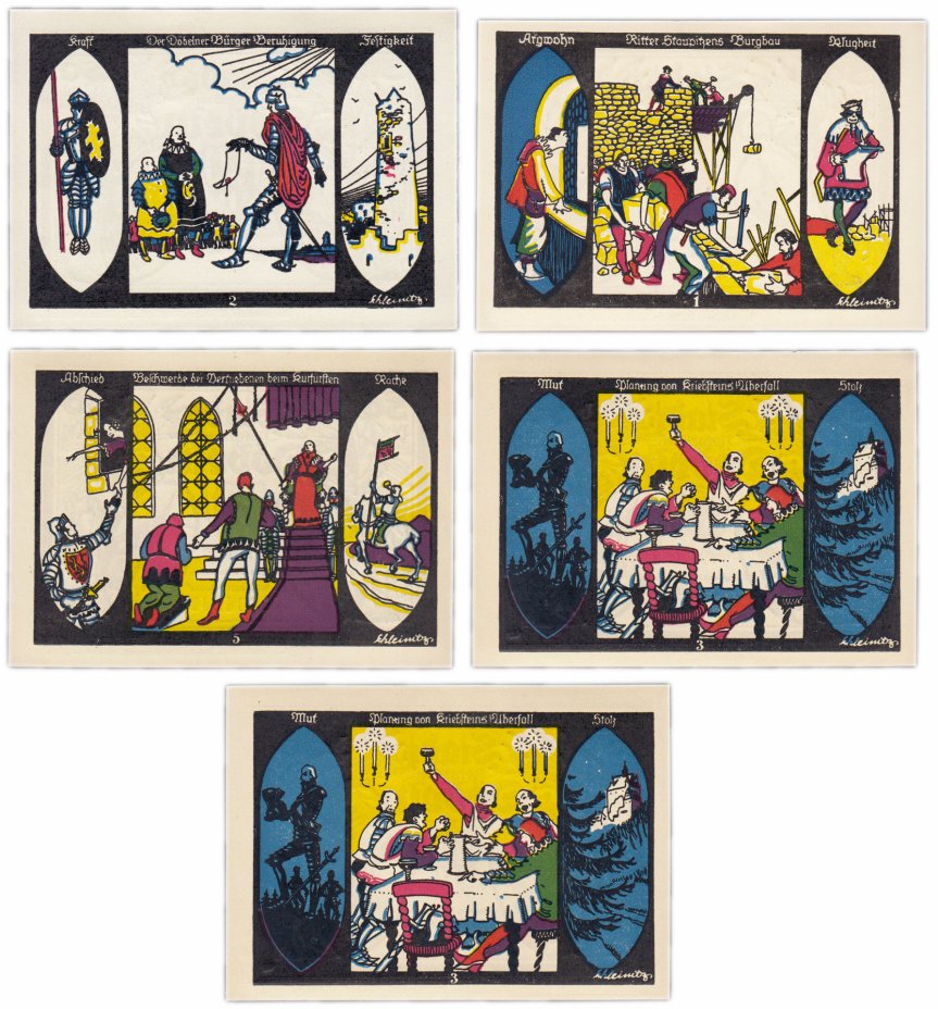 купить Германия (Саксония: Дёбельн) набор из 5 нотгельдов 1921