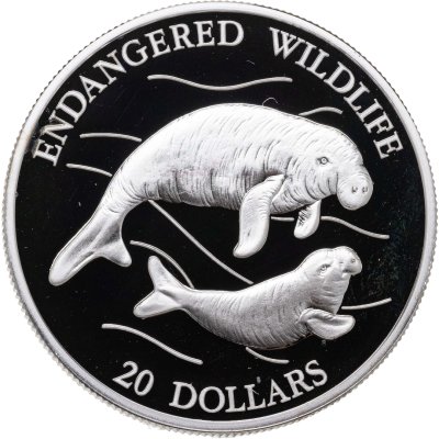 купить Тувалу 20 долларов (dollars) 1994 Вымирающие виды - Дюгонь