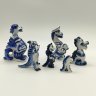 Купить Набор из шести статуэток "Драконы", Гжель, фарфор, роспись, Россия, 1990-2010 гг.