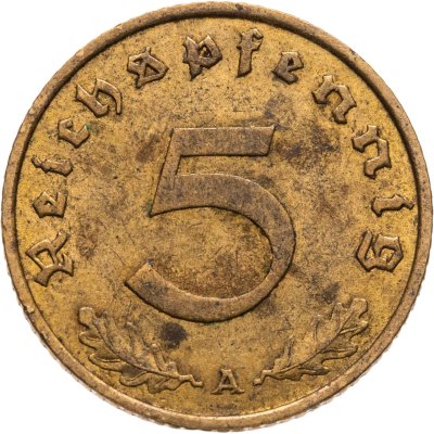 купить Германия (Третий рейх) 5 рейхспфеннигов (reichspfennig) 1938 A