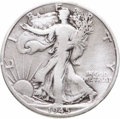 купить США 50 центов (1/2 доллара, half dollar) 1945 D "Walking Liberty Half Dollar - Идущая свобода"