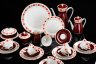 Купить Сервиз чайно-кофейный терракотового оттенка с цветочным орнаментом, на 6 персон (24 предмета), фарфор, крытье, деколь, золочение, Freiberger Porzellan, ГДР, 1960-1990 гг.