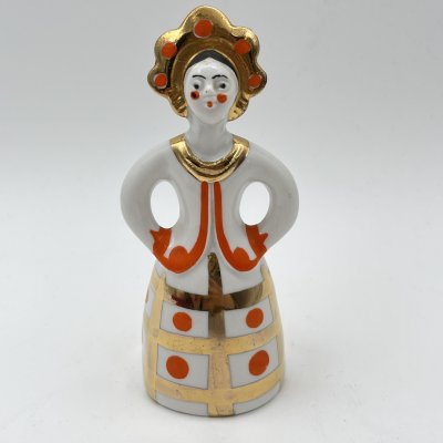 купить Статуэтка "Матрешка-невеста", фарфор, роспись, золочение, Дулевский фарфоровый завод (Дулёво), СССР, 1968-1991 гг.