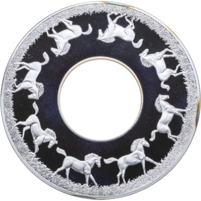 купить Ниуэ 2 доллара 2014 - Бегущая Лошадь (шкатулка с механизмом)