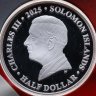 Купить Соломоновы Острова 1\2 доллара 2025 "60 лет кленовому листу на флаге Канады" в коинкарте