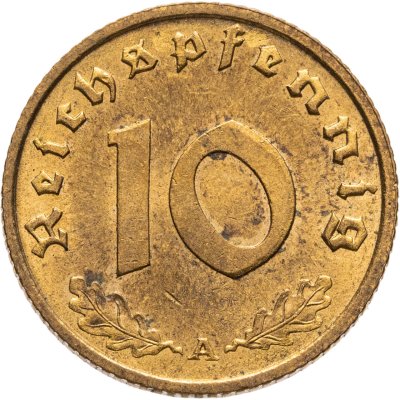 купить Германия (Третий рейх) 10 рейхспфеннигов (reichspfennig) 1939