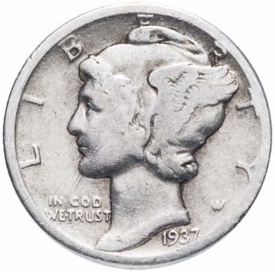Купить США 10 центов 1937