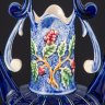 Купить Амфора (ваза) кобальтового цвета, украшенная растительными мотивами, фаянс, поливы, роспись, Европа, 1960-1990 гг.